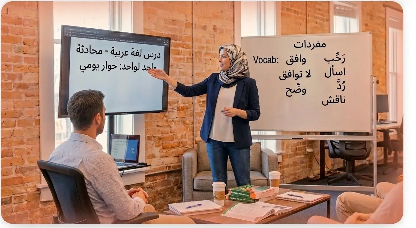 שיעור קורס ערבית מדוברת עם מורה דוברת ערבית שפת אם