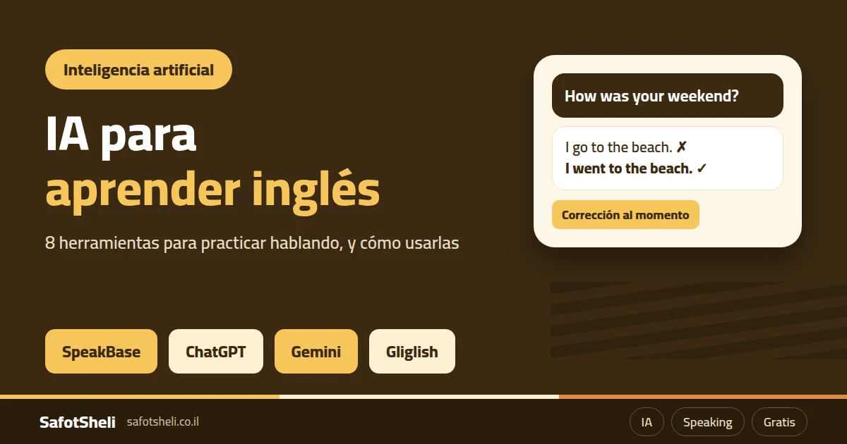 IA para aprender inglés: las 8 mejores herramientas para practicar hablando (y cómo usarlas)